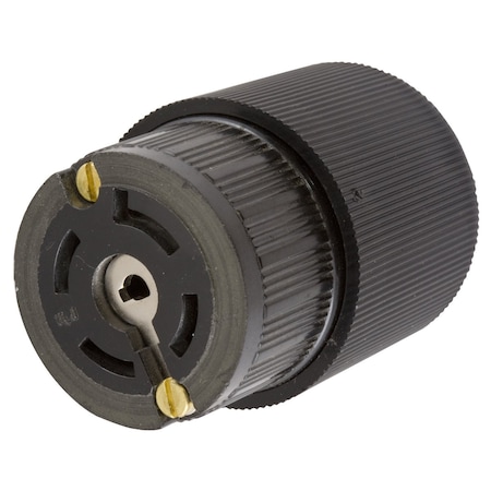 Hubbell Wiring Device-Kellems Locking Connector, Non-NEMA, 20 A, 120/208V AC, Three Phase, 4 Pole, Screw Terminals, Black HBL45935